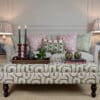 Tangle Ottoman - Olive & Pink