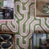Tangle Ottoman - Olive & Pink - Image 2