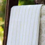 PACIFIC BLUE+BASIL MULTI PINSTRIPE LINEN