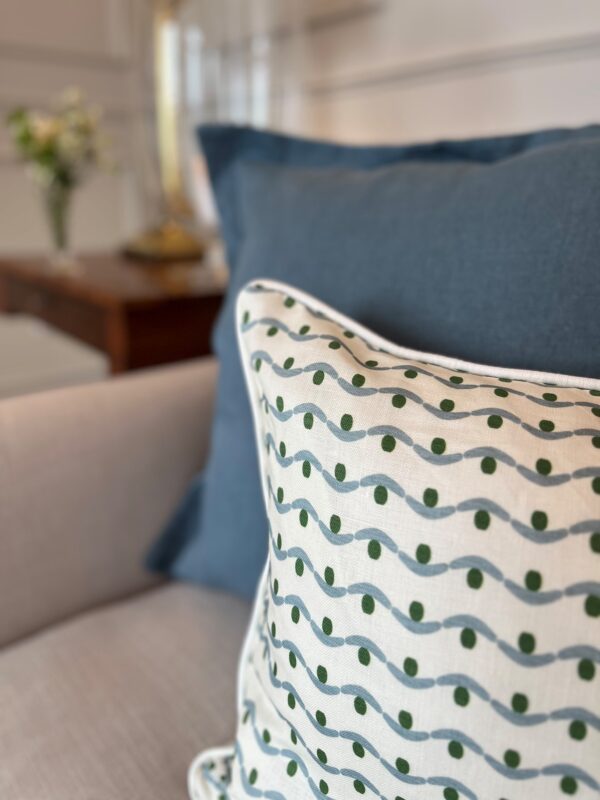 Barney Blue & Green Cushion